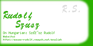 rudolf szusz business card